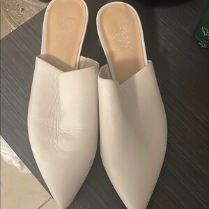 Franco Sarto White Mules Sleek Minimalist Design